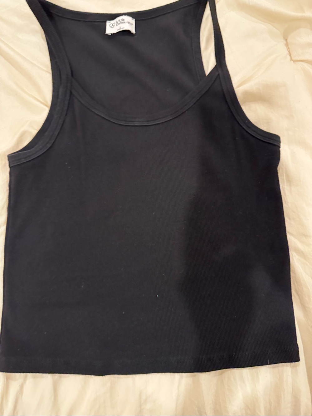 Aritzia Black Ribbed Racerback Tank - Picture 3 of 4